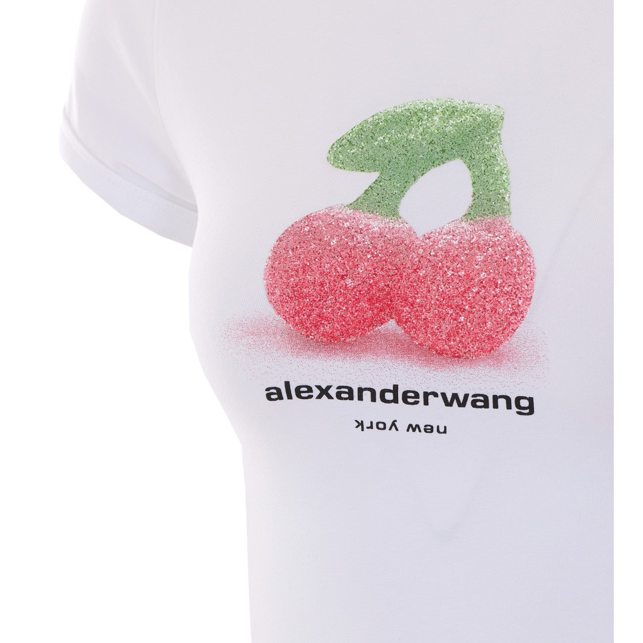 Alexander Wang Women Fitted Ringer T-Shirt With Cherry Print And Logo ALEXANDER WANG