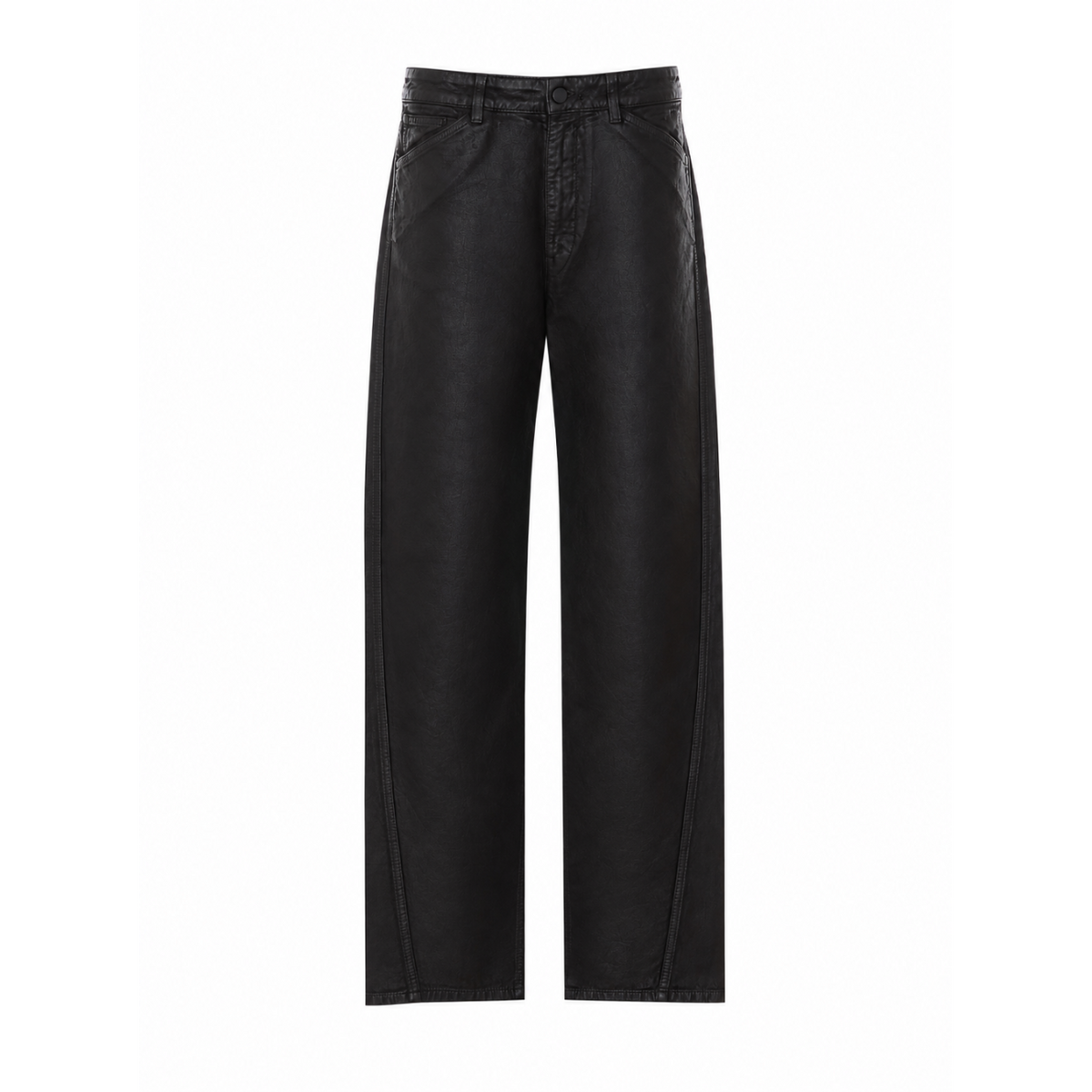 Lemaire Women Five Pockets Twisted Pants In Coated Denim LEMAIRE
