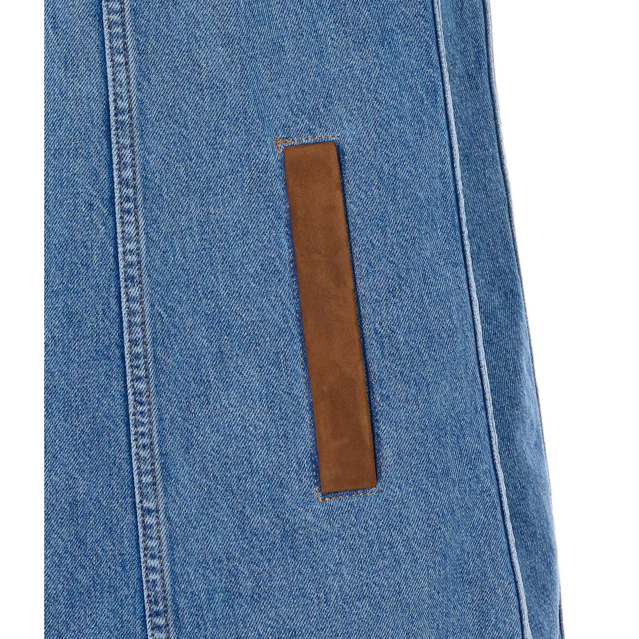 Versace Women Flared Denim Dress With Versace Logo VERSACE