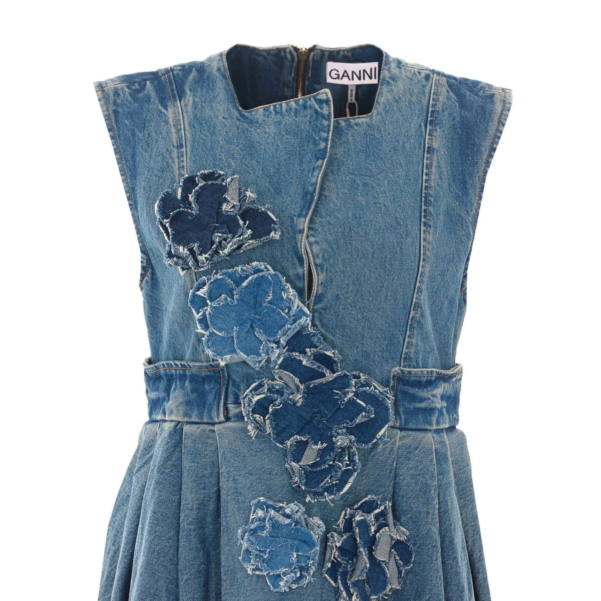 Ganni Women Ganni Women Flower Denim Dress GANNI