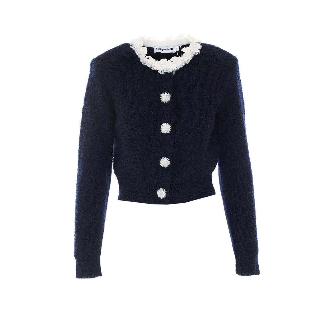 Self Portrait Women Flower Pearl Knit Cardigan SELF-PORTRAIT