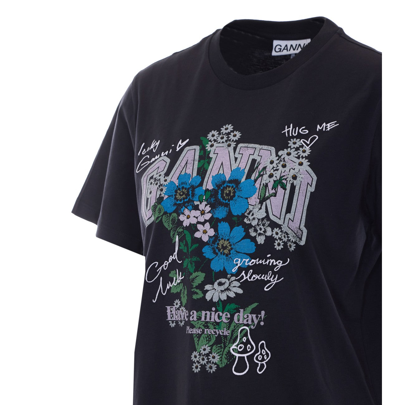 Ganni Women Flowers T-Shirt GANNI