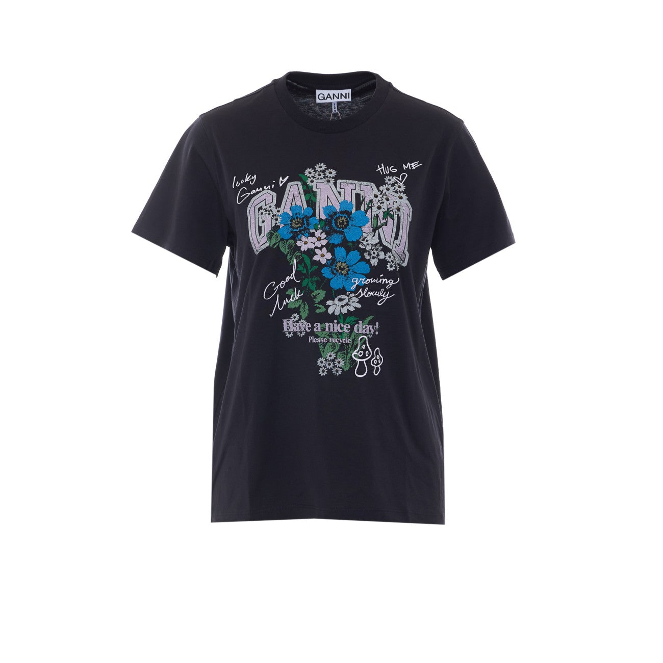 Ganni Women Flowers T-Shirt GANNI