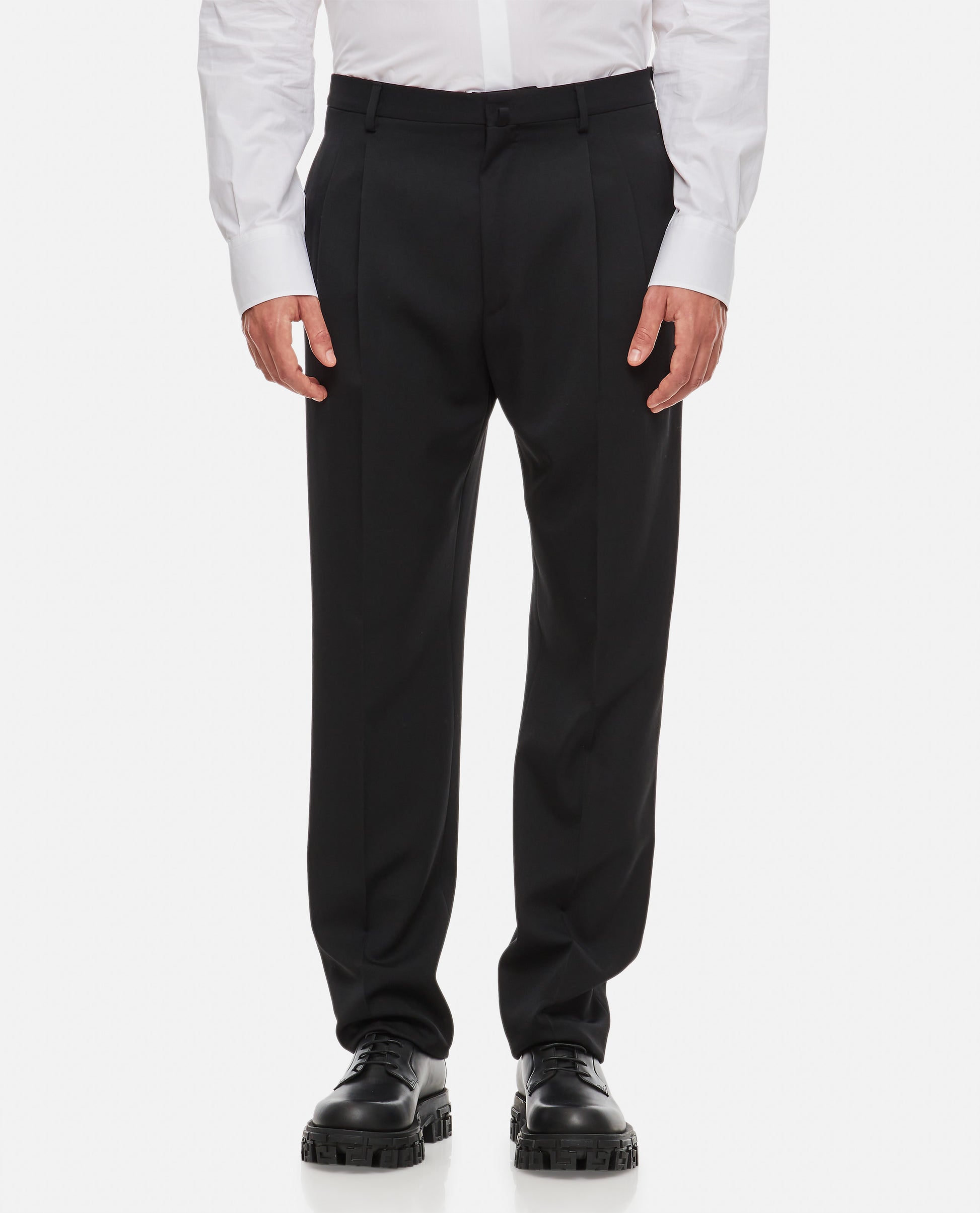 Lanvin Men Straight Leg Wool Trousers LANVIN