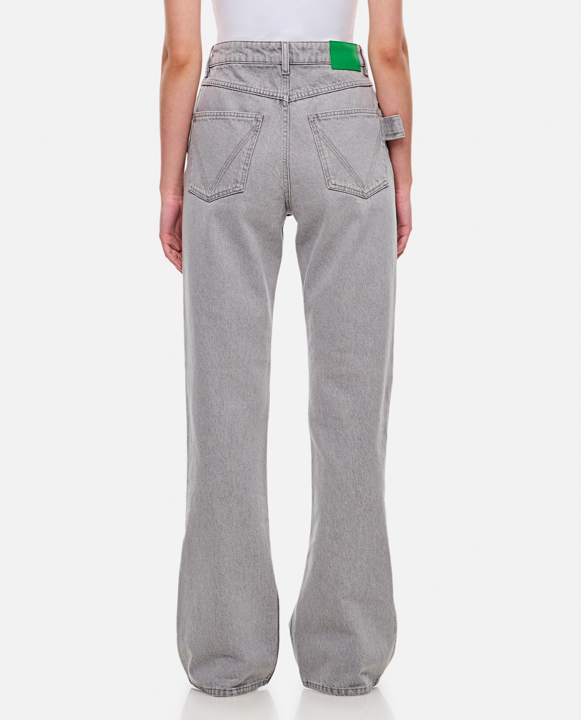 Bottega Veneta Women Light Grey Washed Flared Denim Pants BOTTEGA VENETA