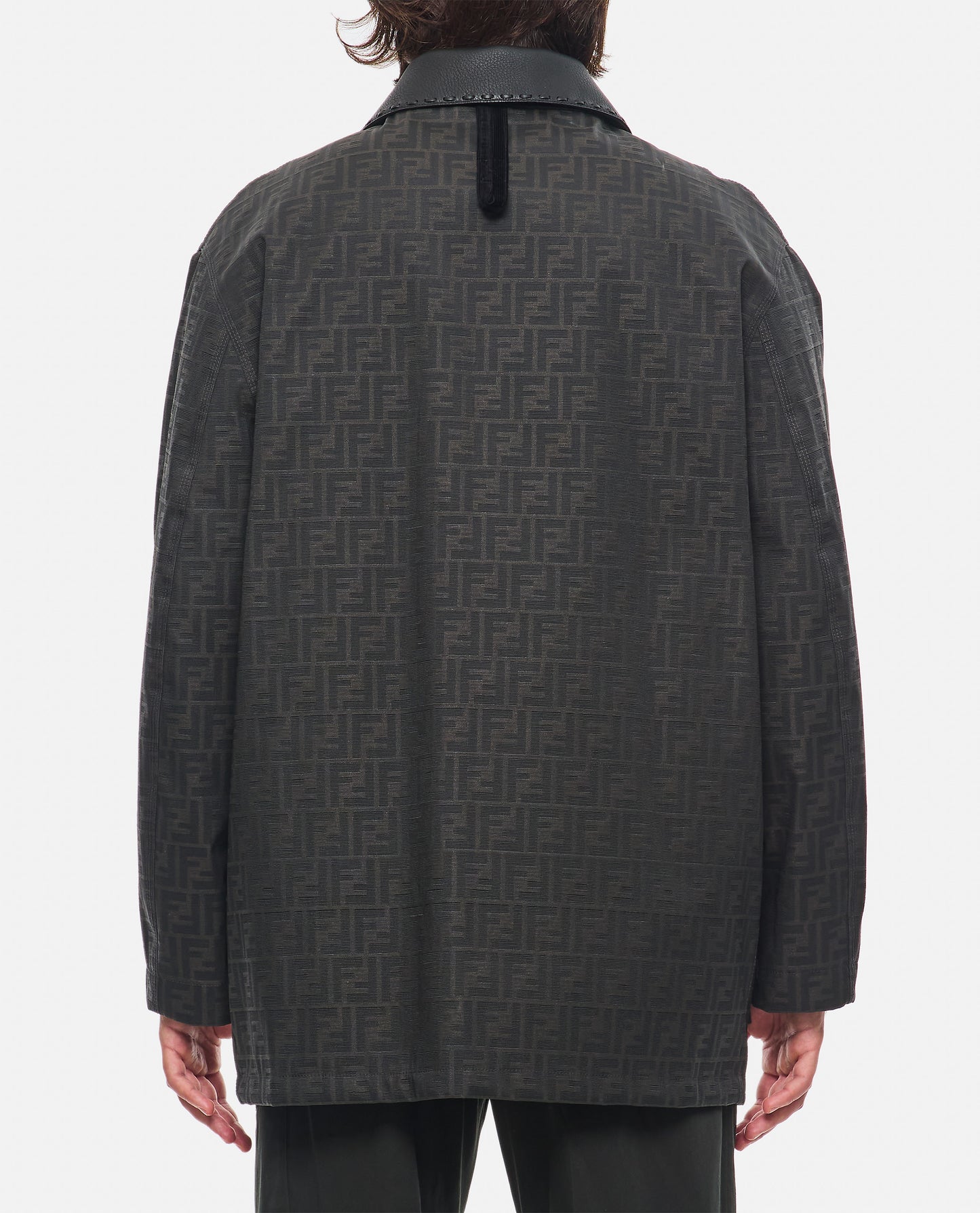 Fendi Men Blouson Coated Canvas Logo FENDI