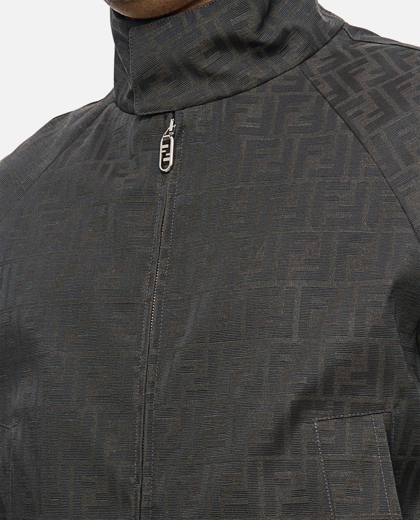 Fendi Men Blouson Coated Canvas Logo FENDI