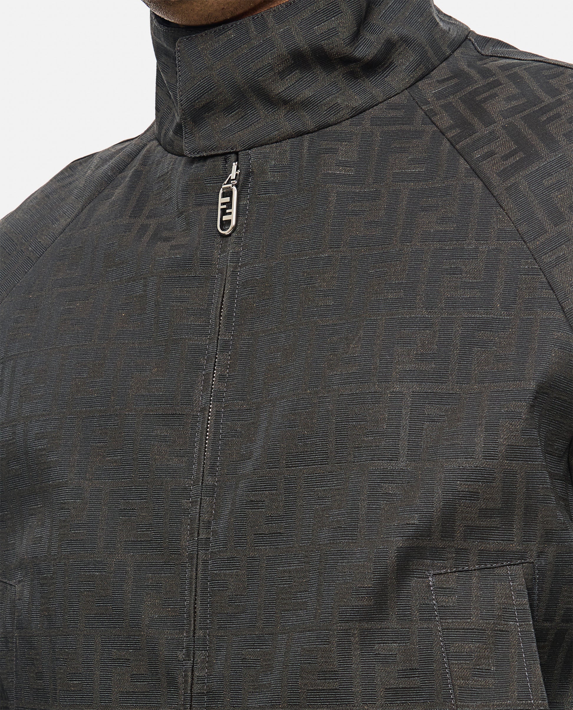 Fendi Men Blouson Coated Canvas Logo FENDI