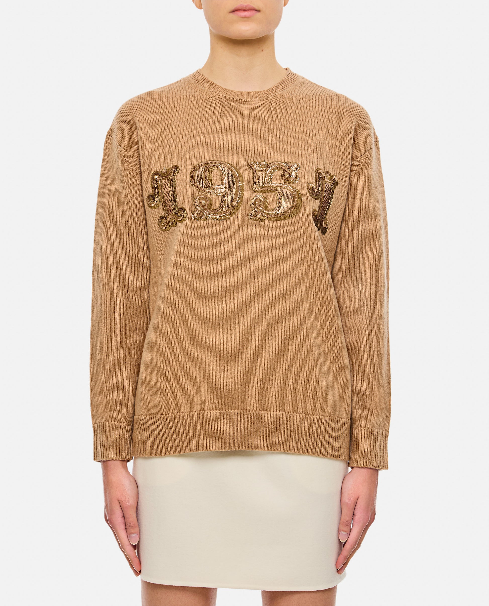 Max Mara Women Plata 1952 Sequin Logo Knit Sweater MAX MARA