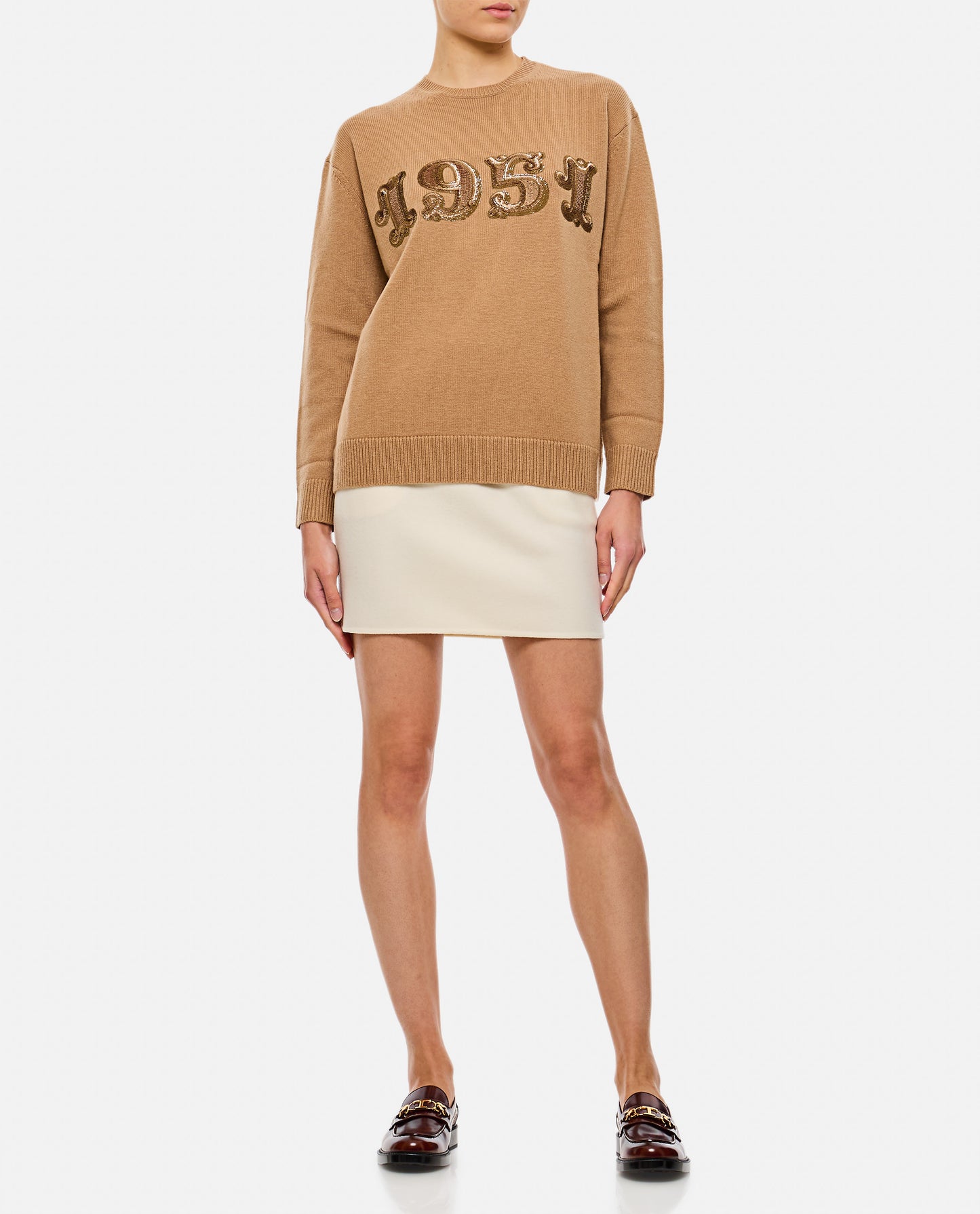 Max Mara Women Plata 1952 Sequin Logo Knit Sweater MAX MARA