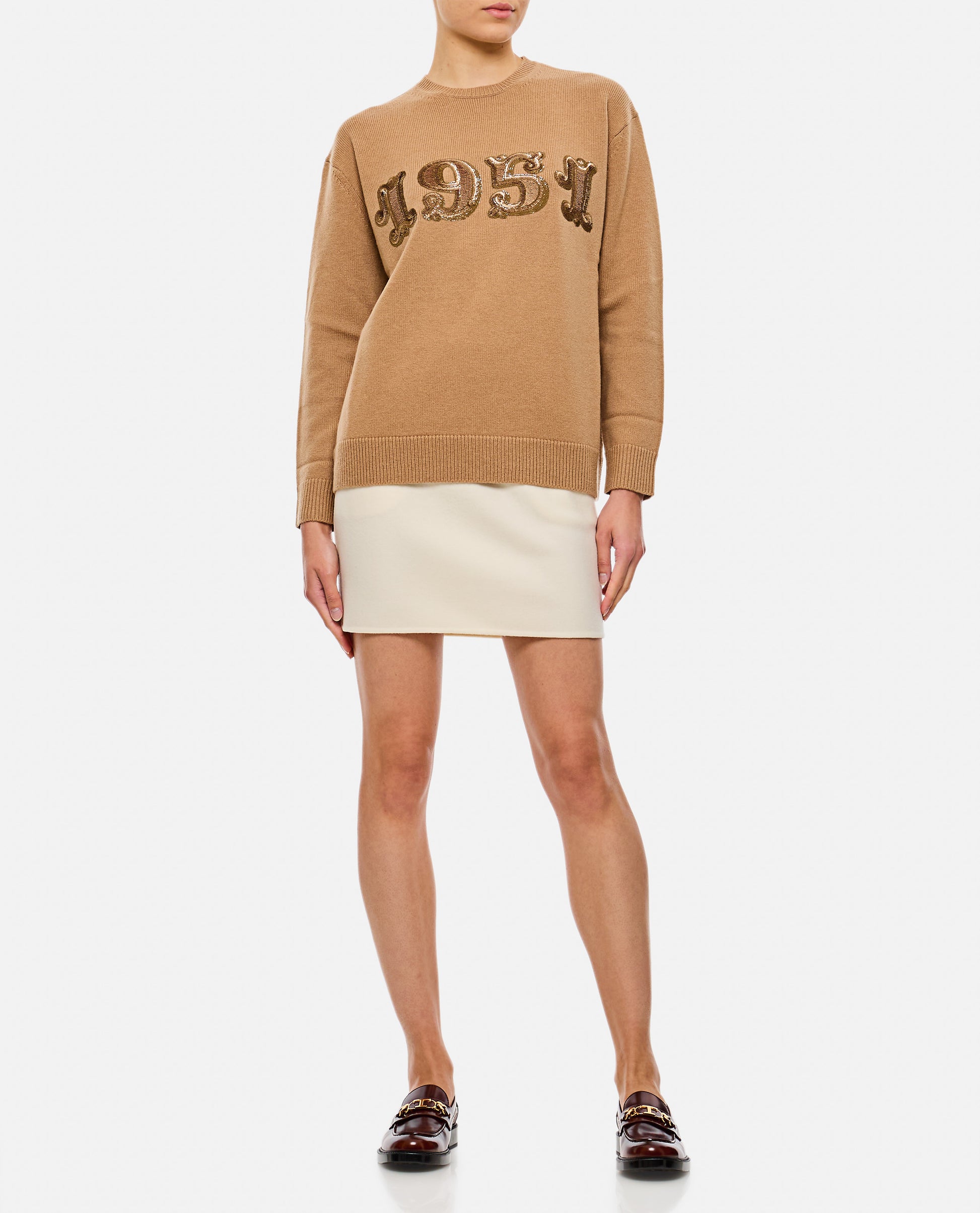 Max Mara Women Plata 1952 Sequin Logo Knit Sweater MAX MARA