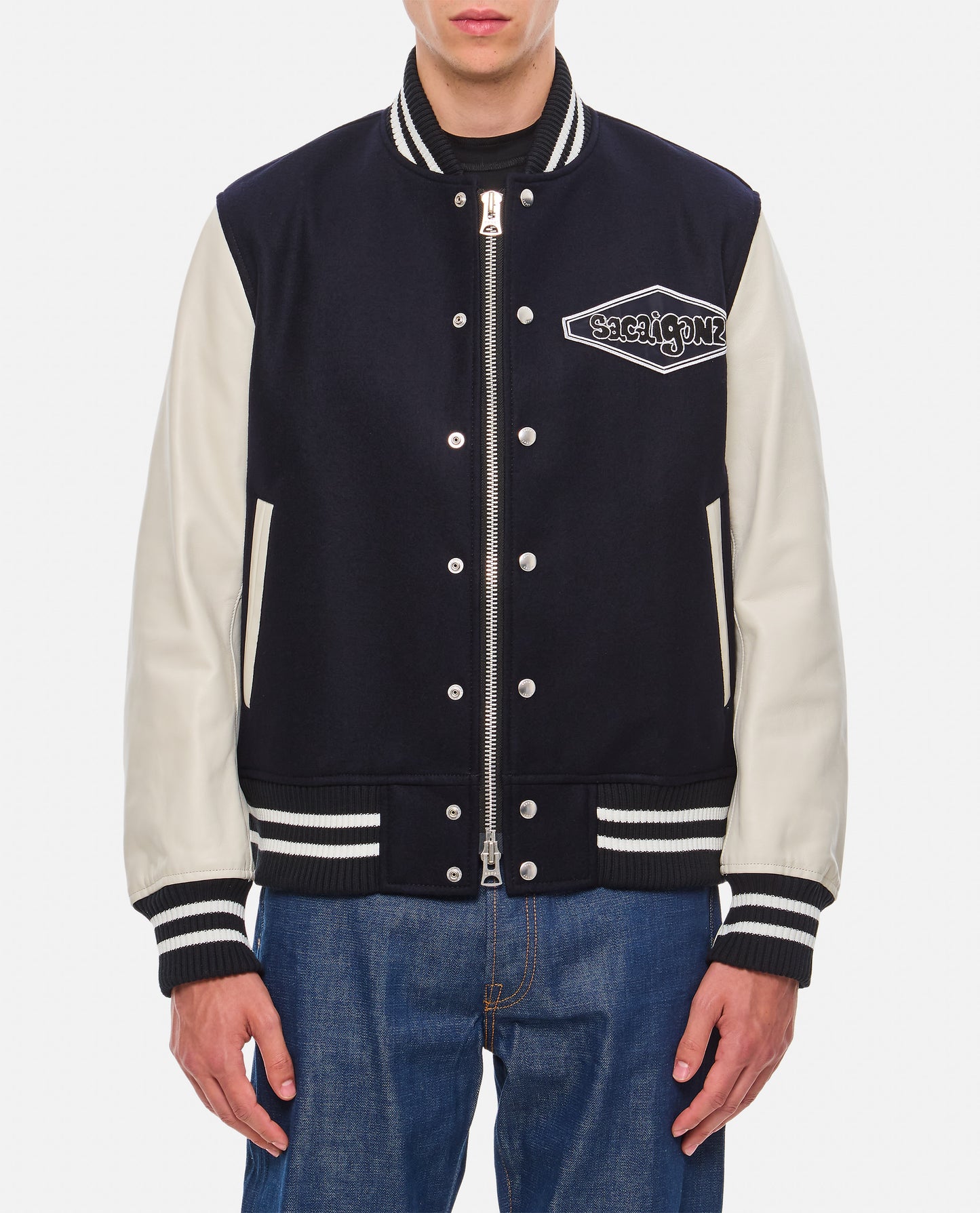 Sacai Men Sacai Gonz Wool Melton X Leather Blouson SACAI