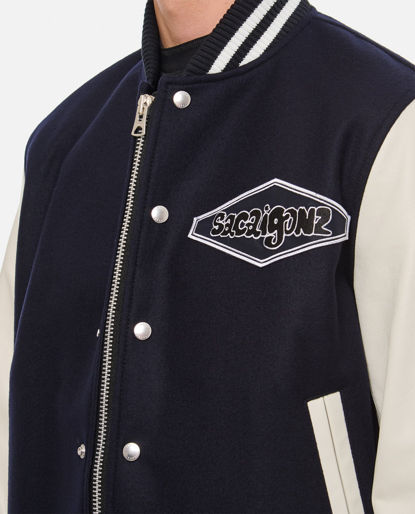 Sacai Men Sacai Gonz Wool Melton X Leather Blouson SACAI