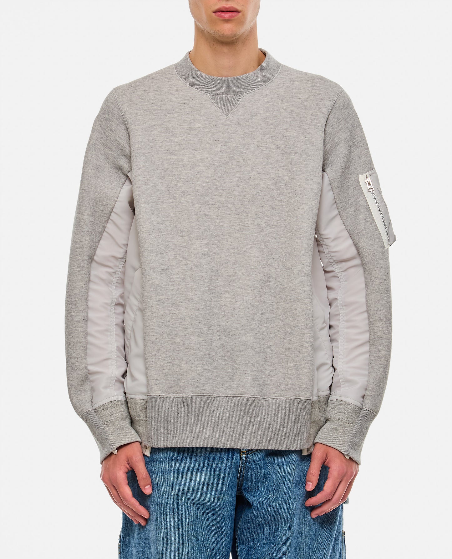 Sacai Men Sponge Sweat X Nylon Twill Pullover SACAI