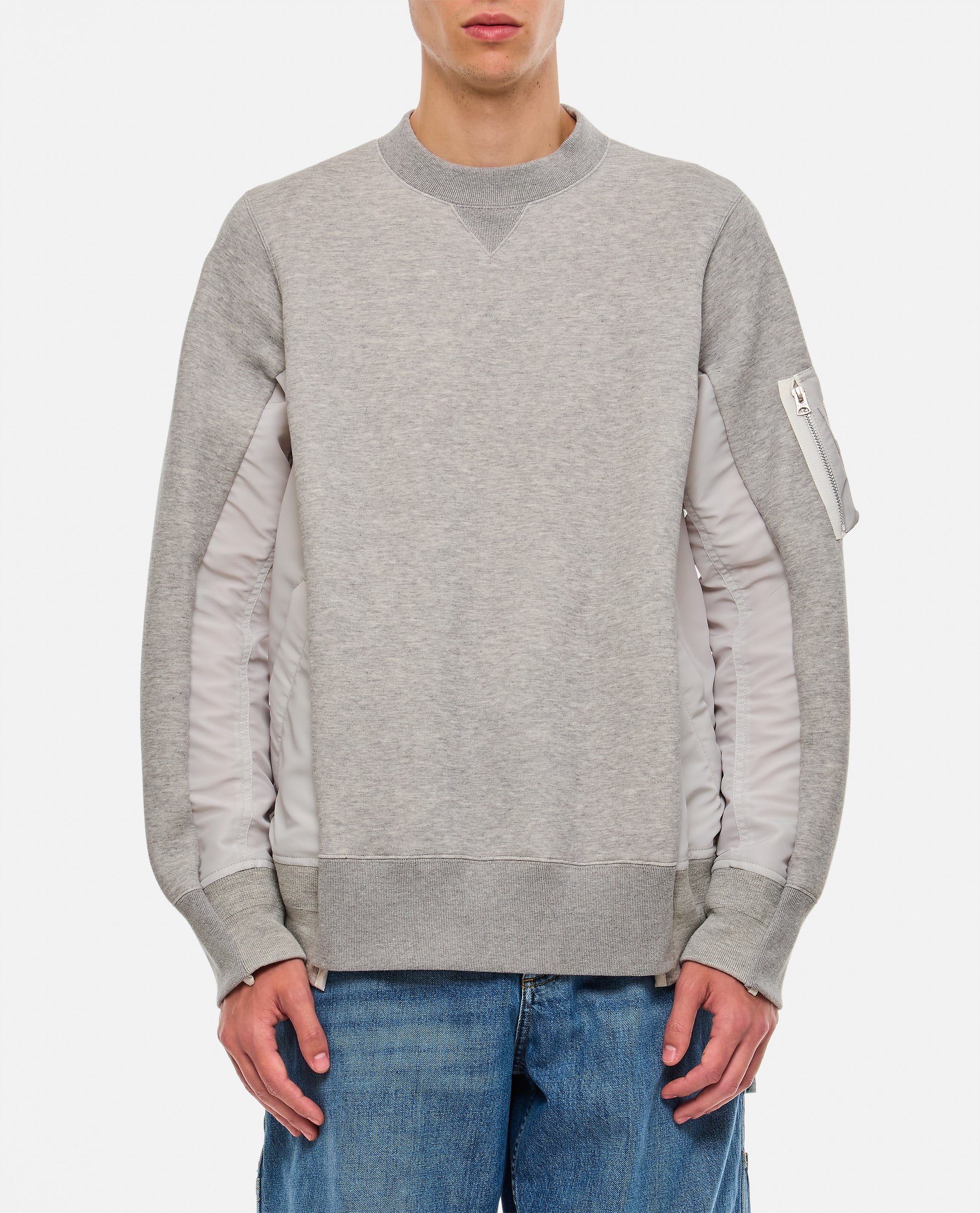 Sacai Men Sponge Sweat X Nylon Twill Pullover SACAI