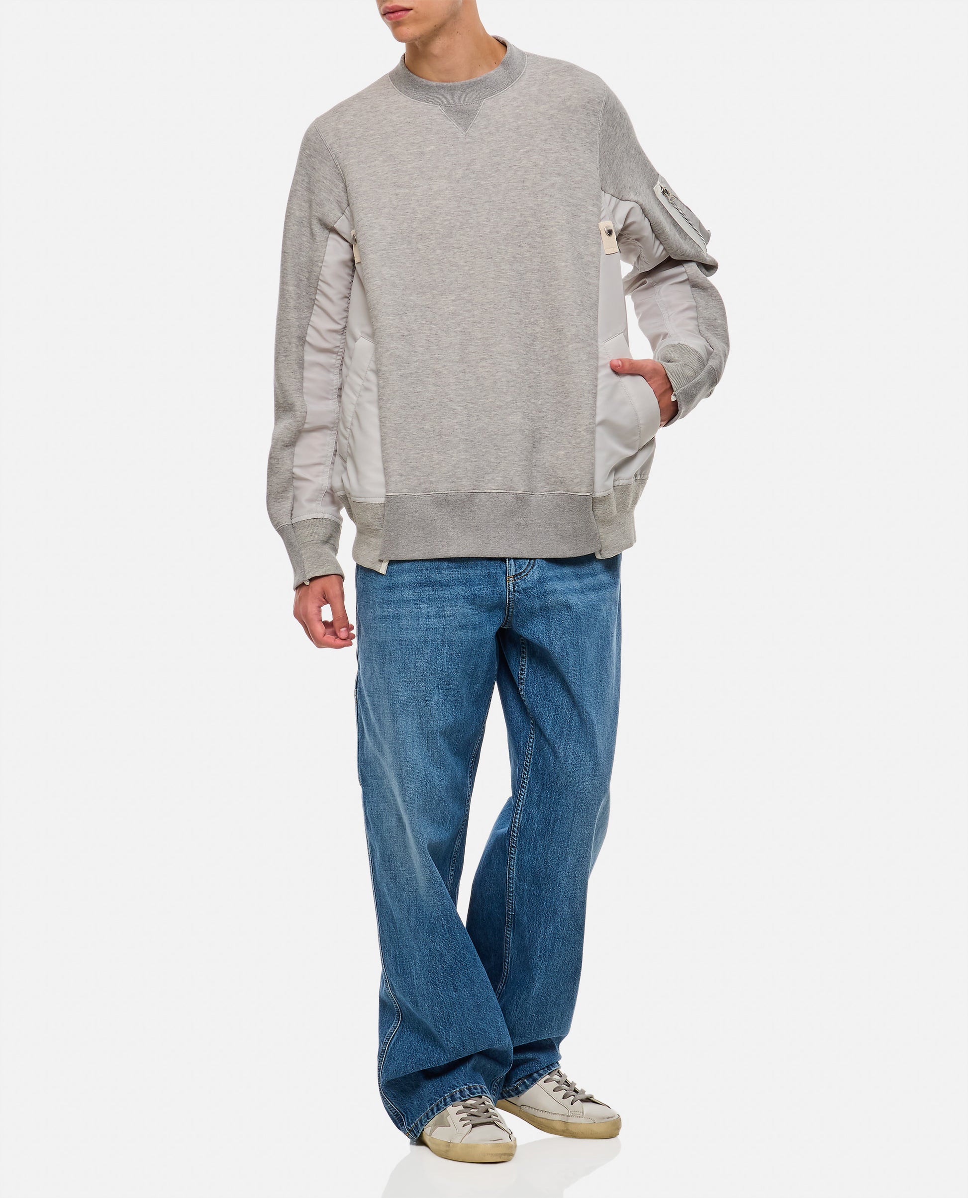 Sacai Men Sponge Sweat X Nylon Twill Pullover SACAI