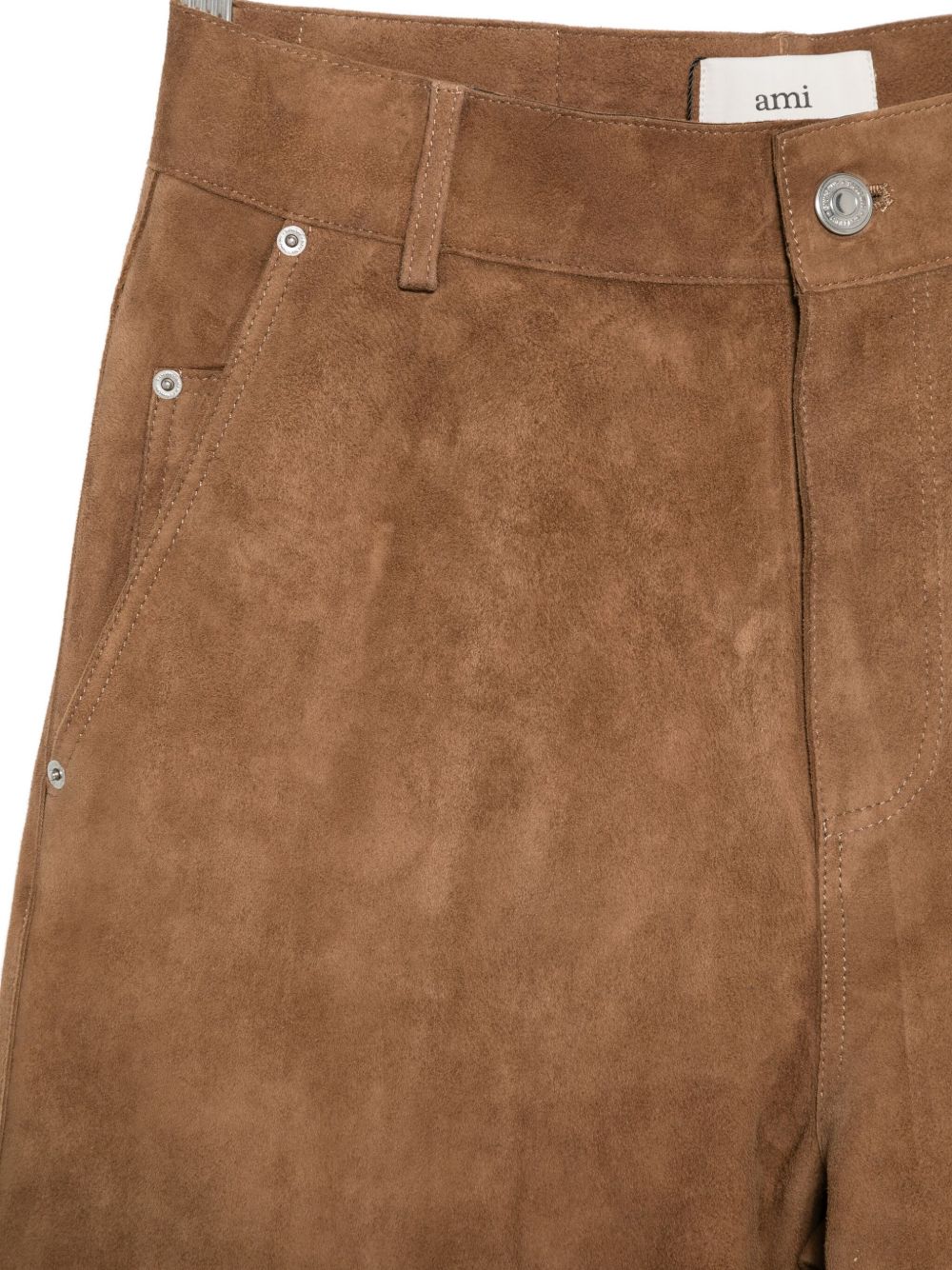 Ami Paris Women Suede Leather Trousers AMI PARIS