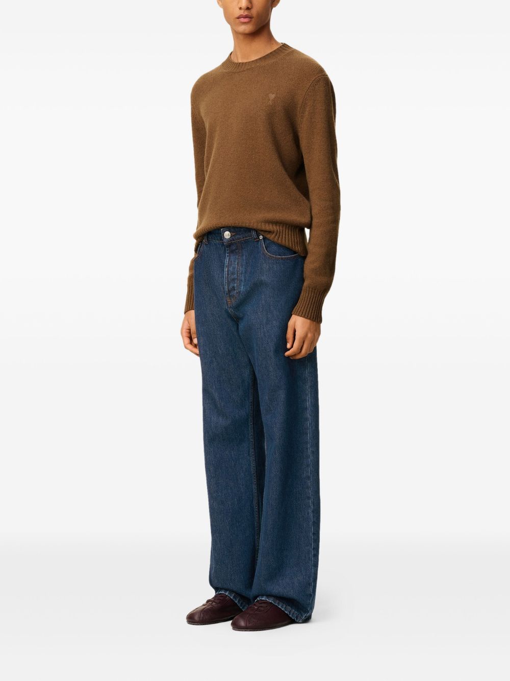 Ami Paris Men Wide Leg Denim Jeans AMI PARIS