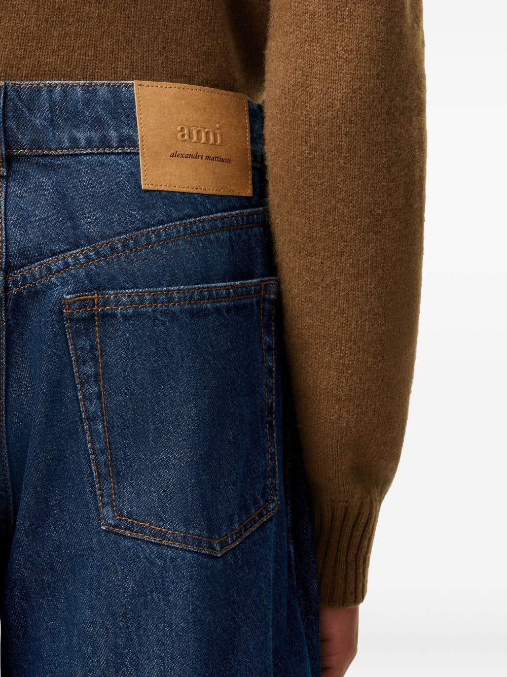 Ami Paris Men Wide Leg Denim Jeans AMI PARIS