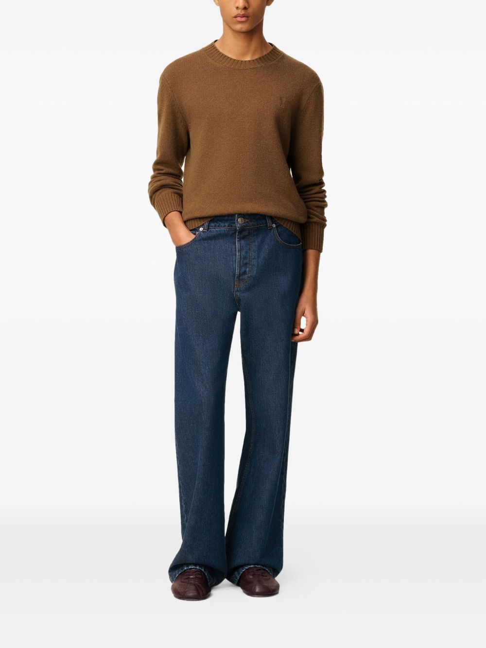 Ami Paris Men Wide Leg Denim Jeans AMI PARIS