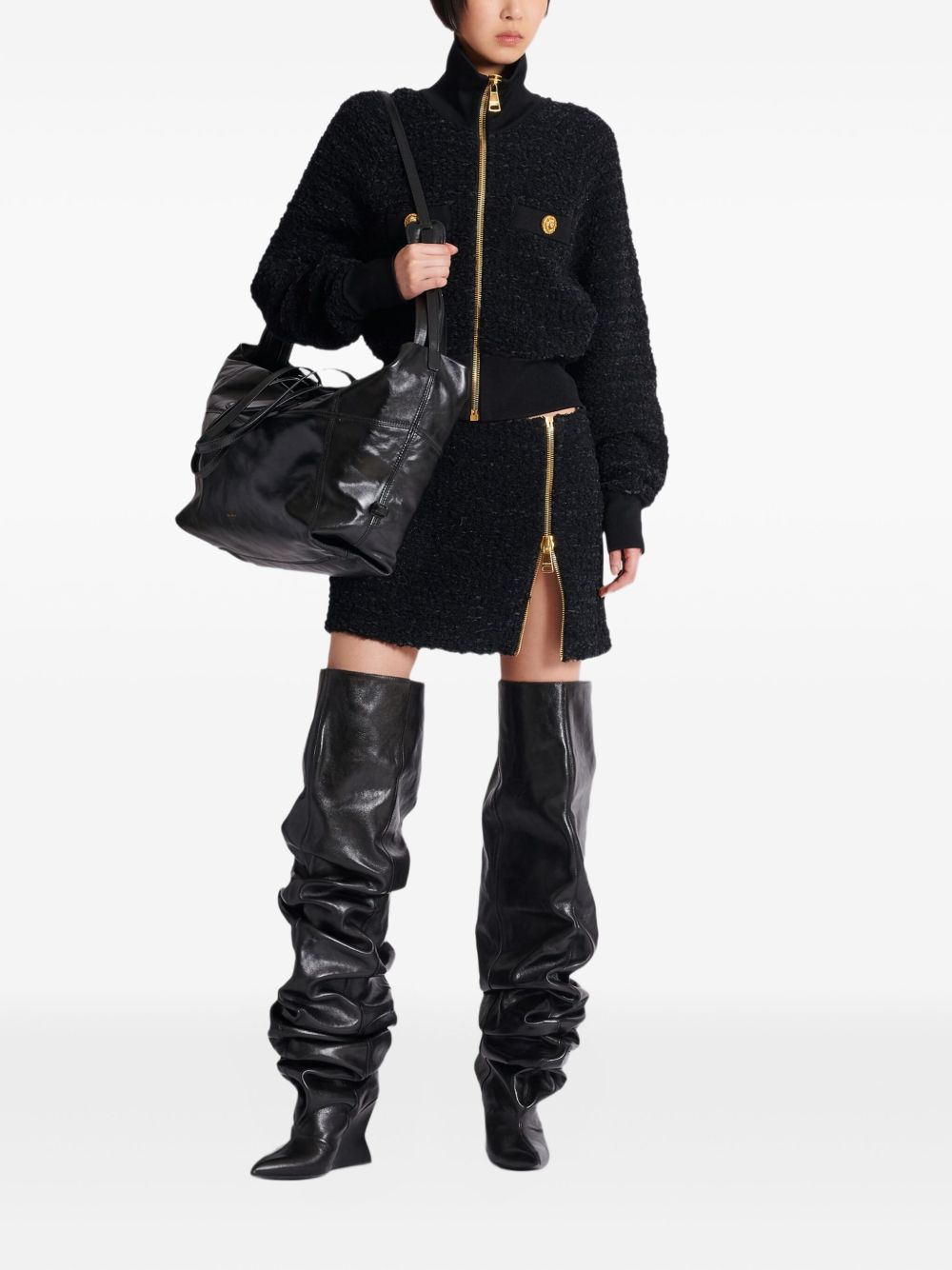 Balmain Women Zipper Bomber Jacket BALMAIN