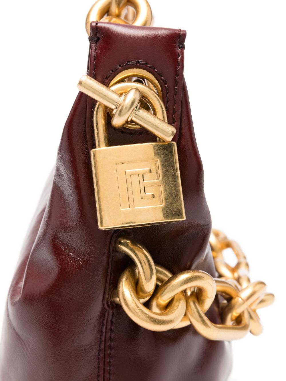 Balmain Women Sync Medium Leather Shoulder Bag