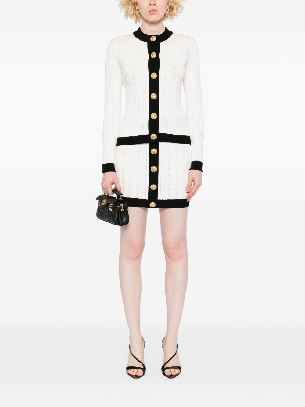 Balmain Women Knitted Buttoned Mini Skirt BALMAIN