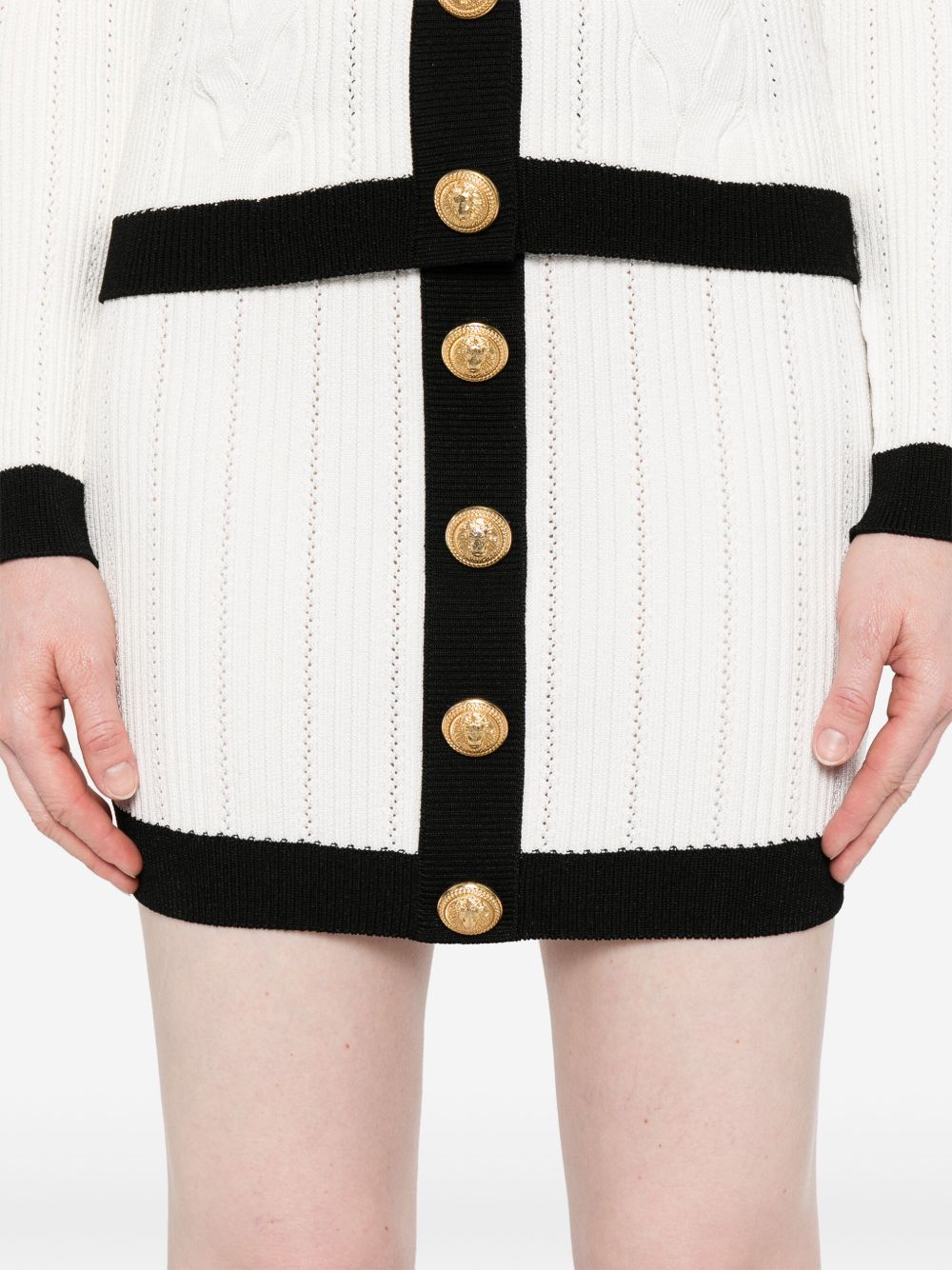 Balmain Women Knitted Buttoned Mini Skirt BALMAIN