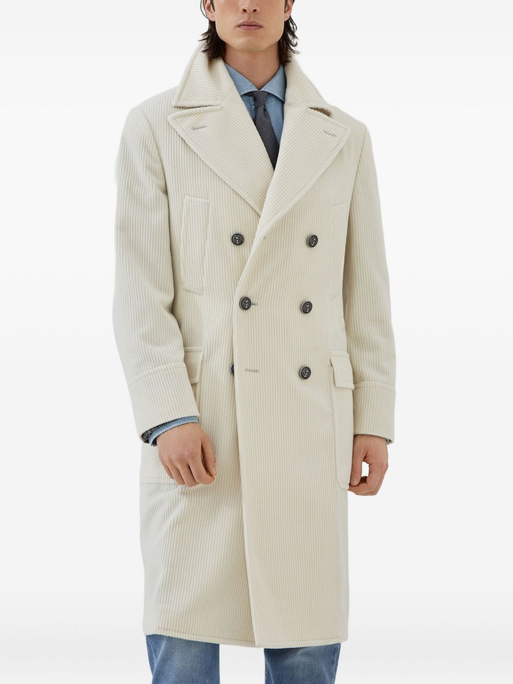 Brunello Cucinelli Men Cashmere Velvet Coat