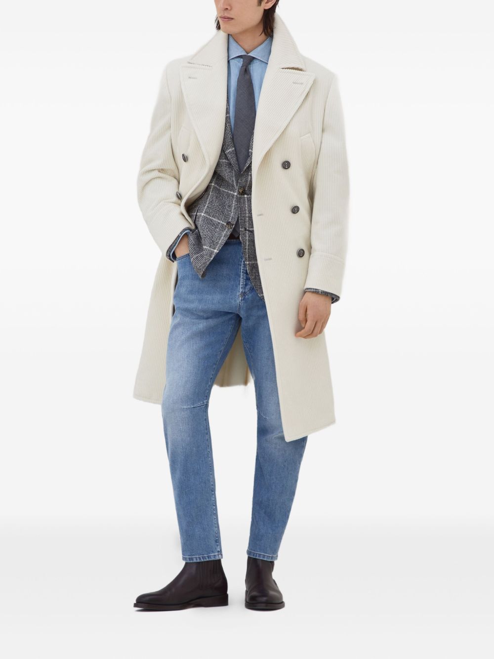 Brunello Cucinelli Men Cashmere Velvet Coat