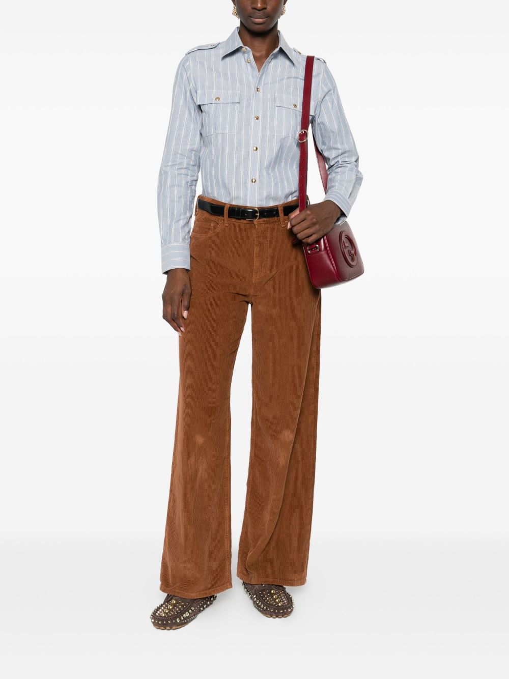 Celine Women Striped Cotton Shirt CELINE