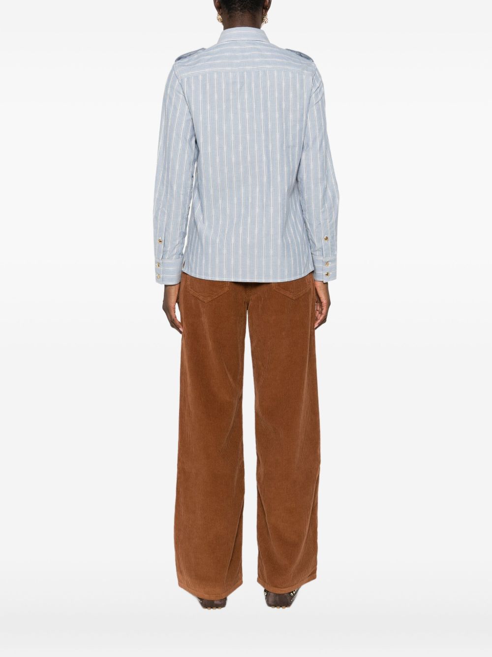 Celine Women Striped Cotton Shirt CELINE