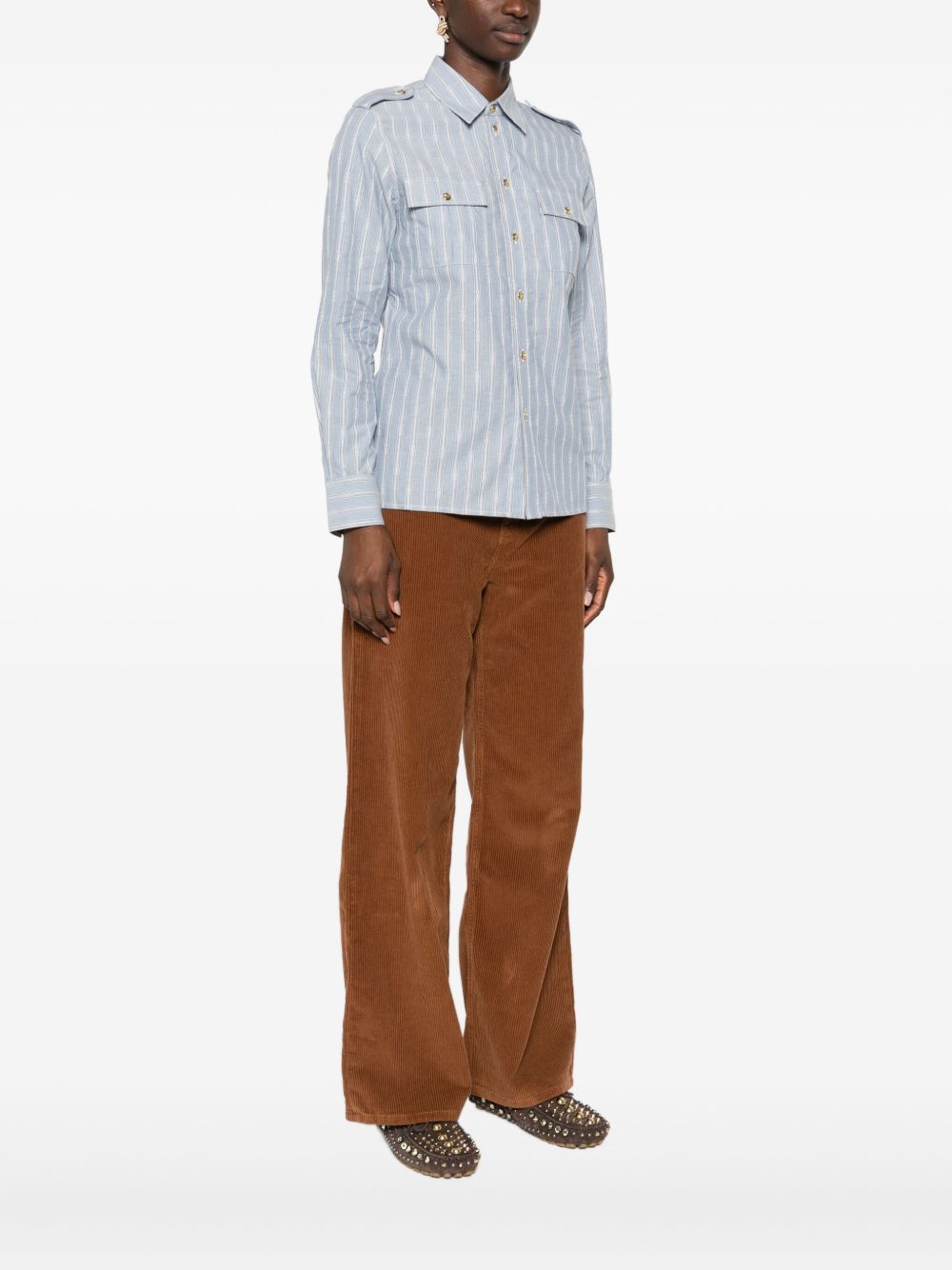 Celine Women Striped Cotton Shirt CELINE