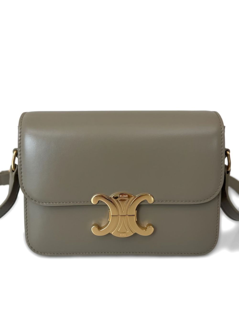 Celine Women Triomphe Teen Leather Crossbody Bag CELINE