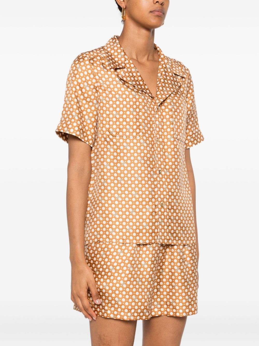 Celine Women Printed Silk Pajama Shirt
