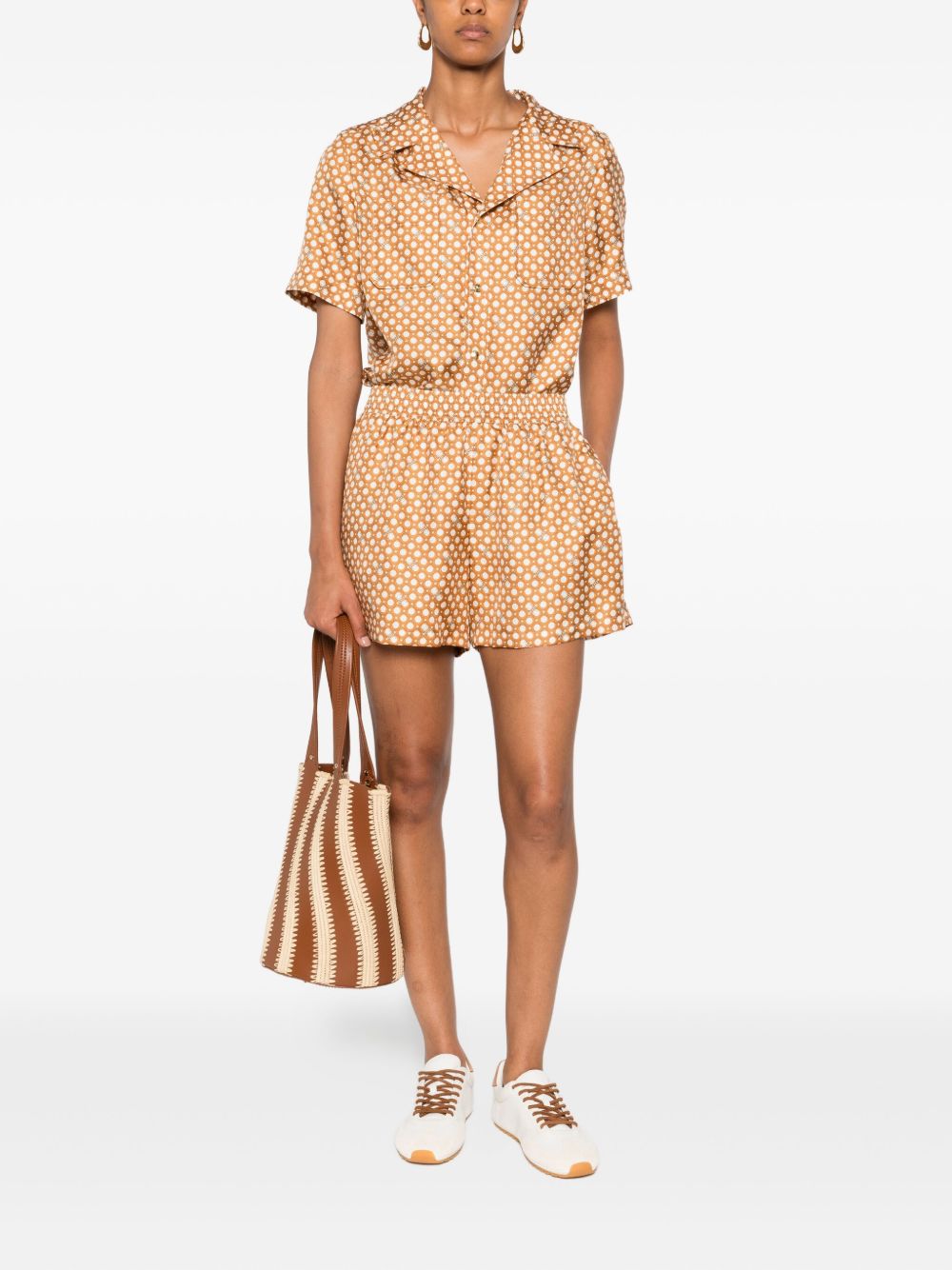 Celine Women Printed Silk Pajama Shirt