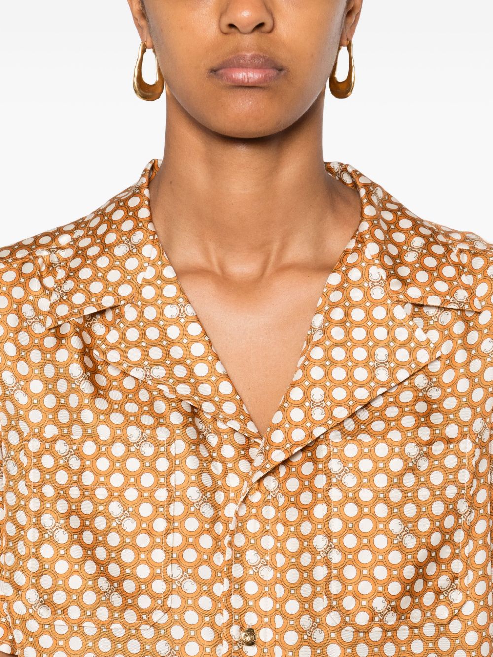 Celine Women Printed Silk Pajama Shirt