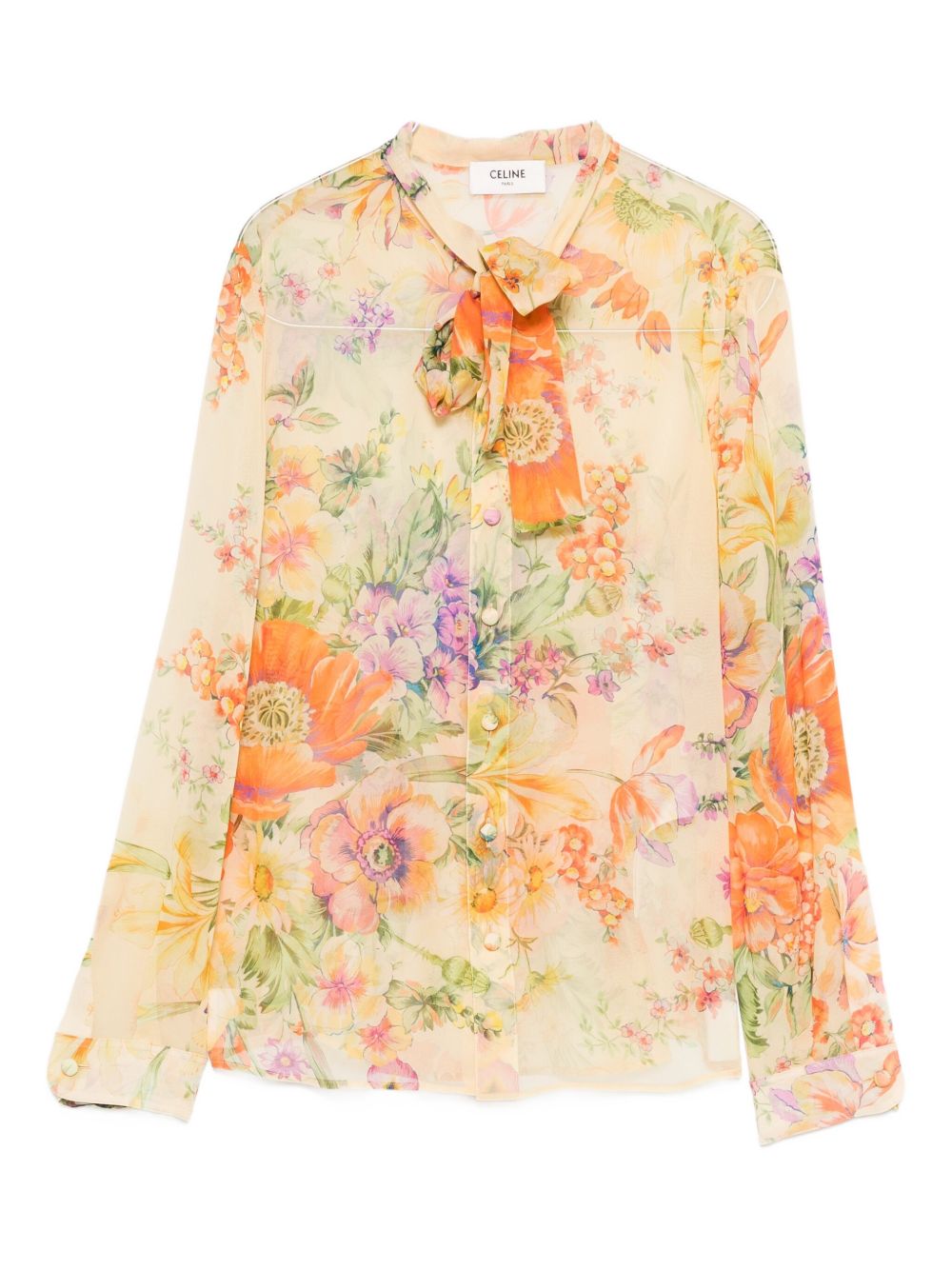 Celine Women Printed Silk Blouse