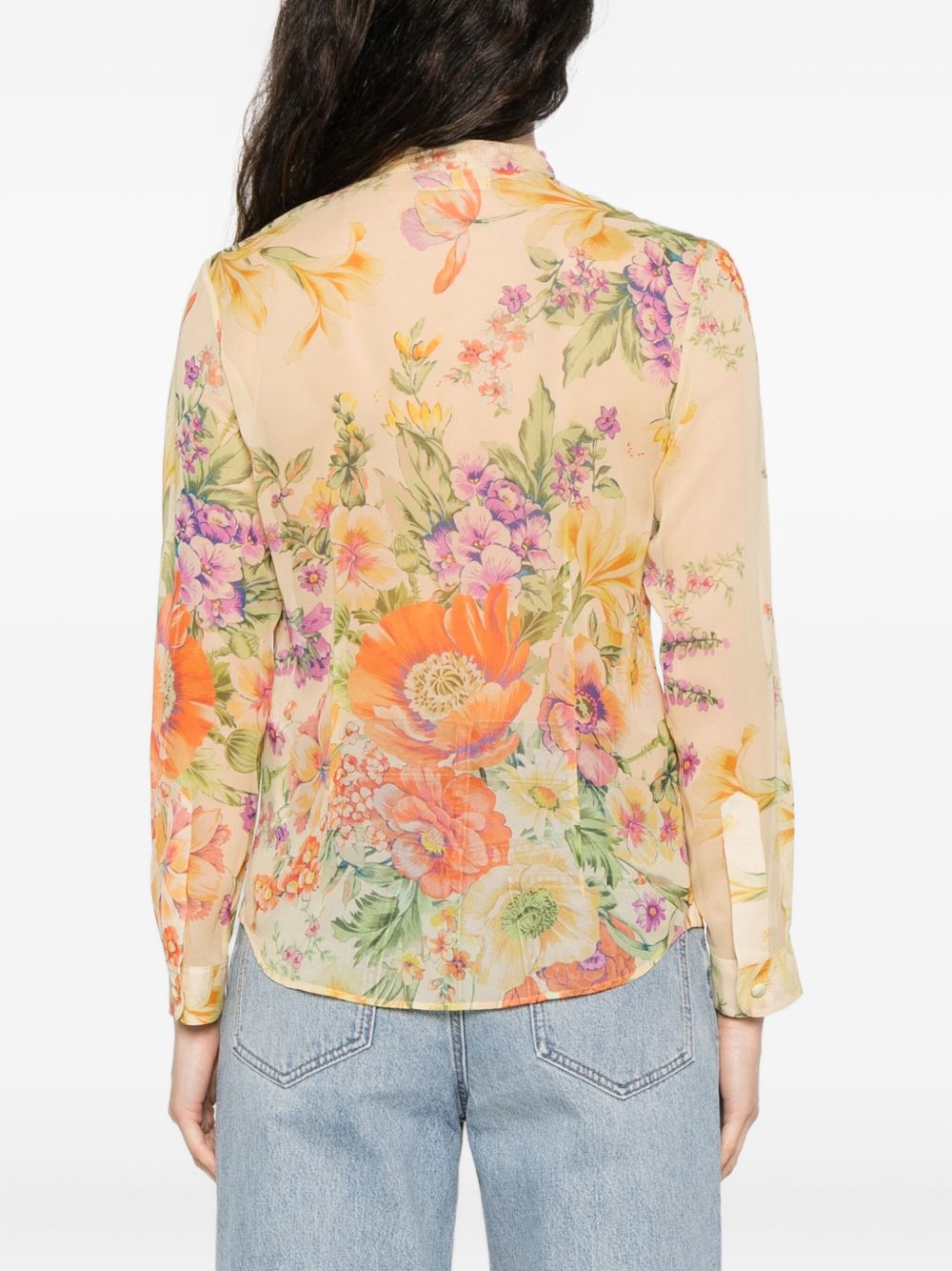 Celine Women Printed Silk Blouse