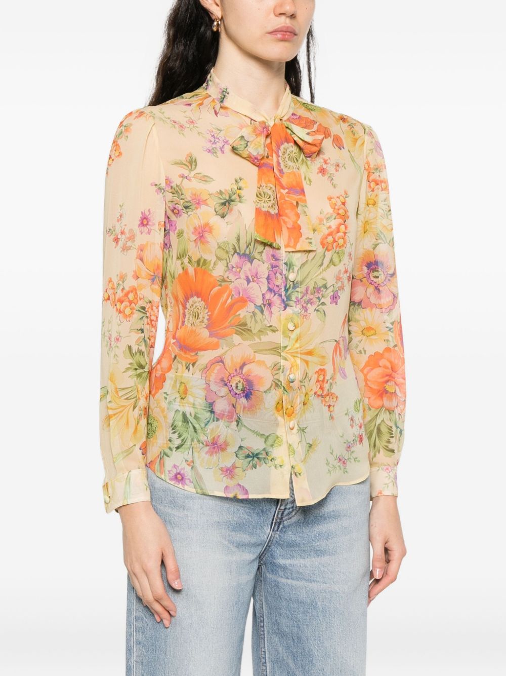 Celine Women Printed Silk Blouse