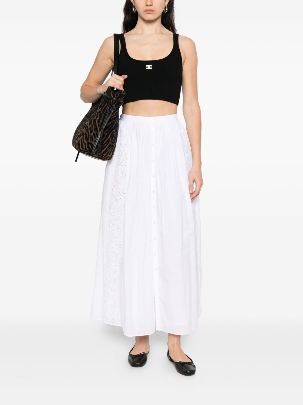 Celine Women Broderie Anglaise Midi Skirt CELINE