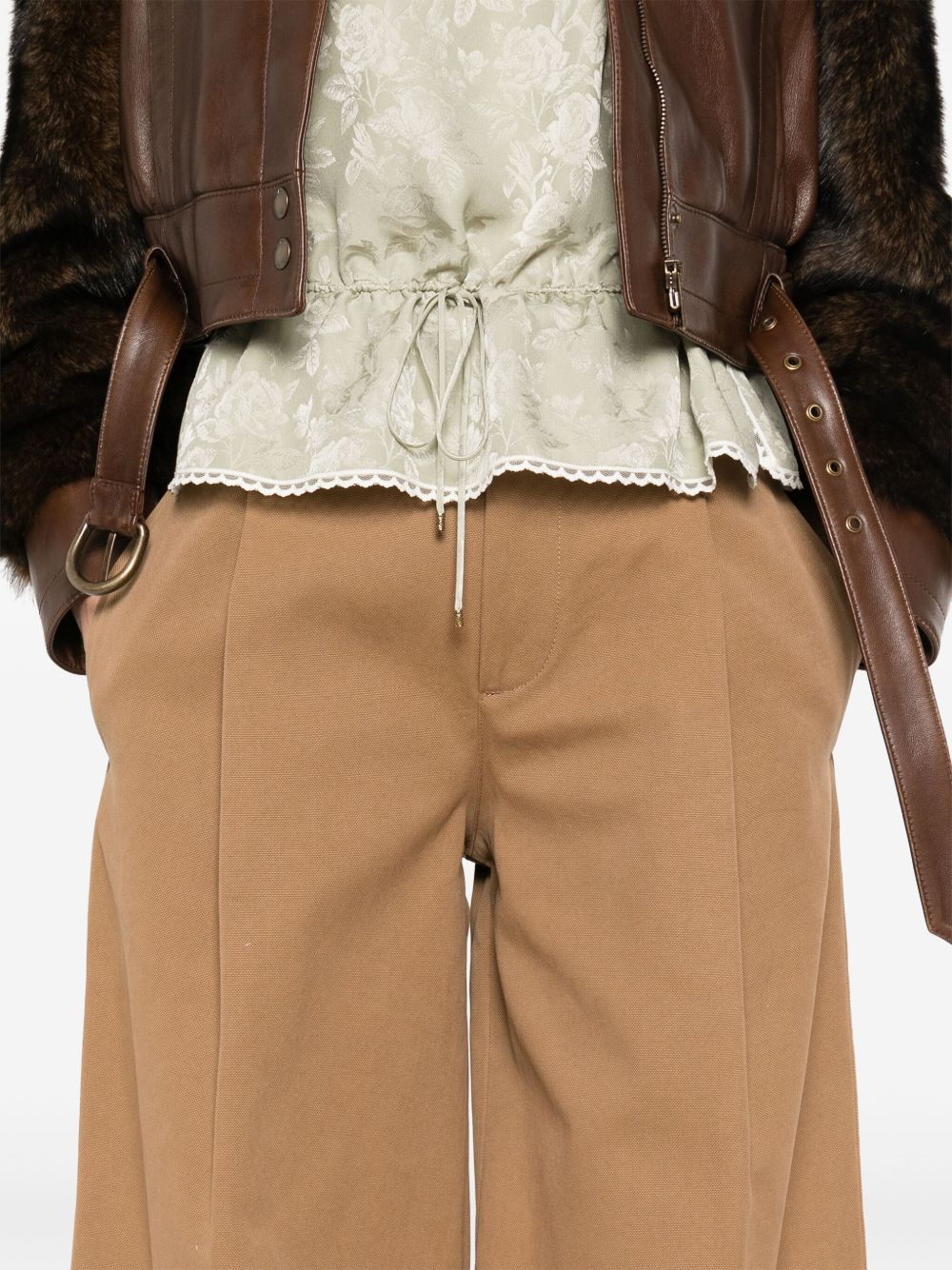 Chloé Women Cotton Wide-Leg Trousers CHLOE