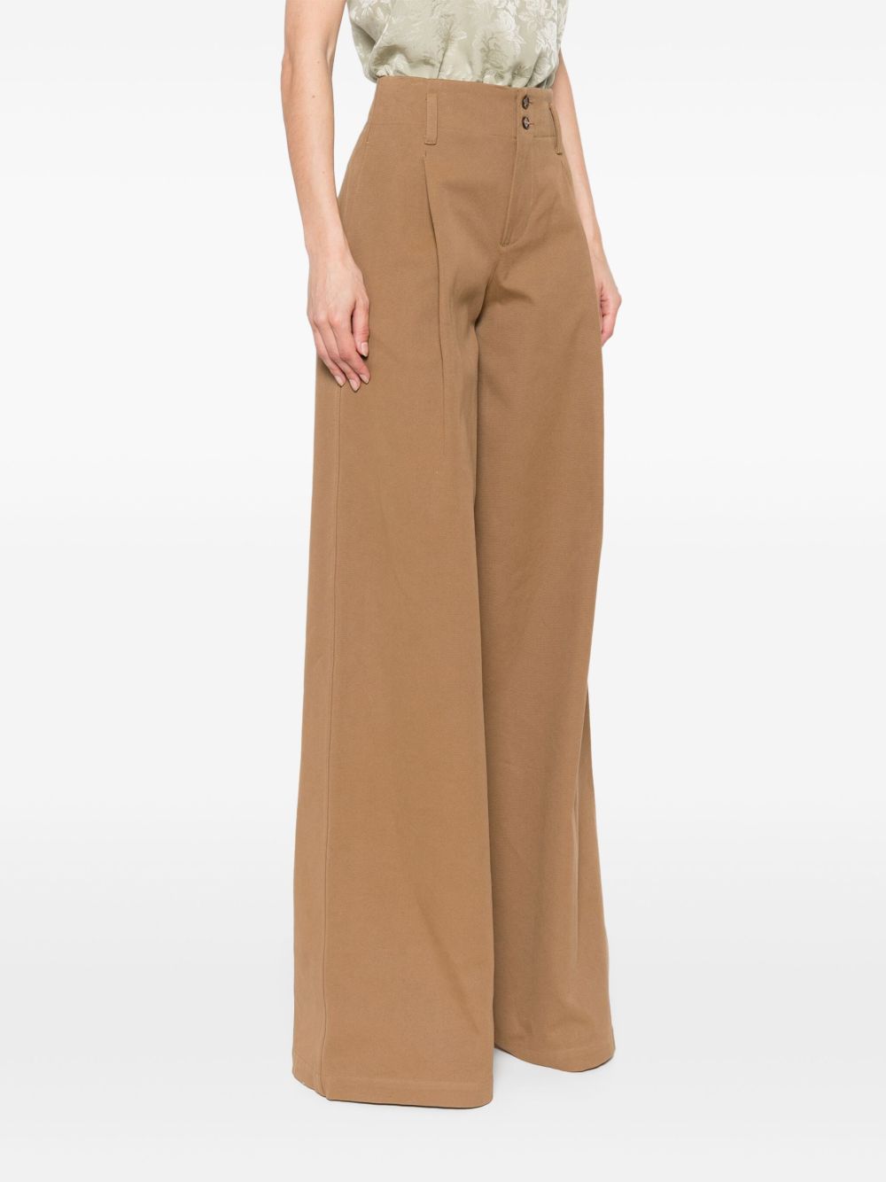 Chloé Women Cotton Wide-Leg Trousers CHLOE
