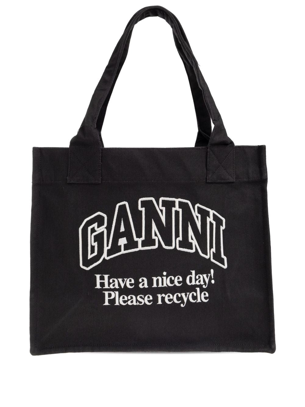 Ganni Women Recycled Cotton Large Tote Bag GANNI