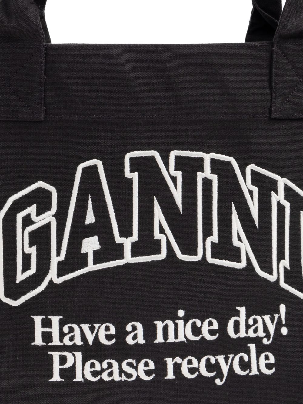 Ganni Women Recycled Cotton Large Tote Bag GANNI