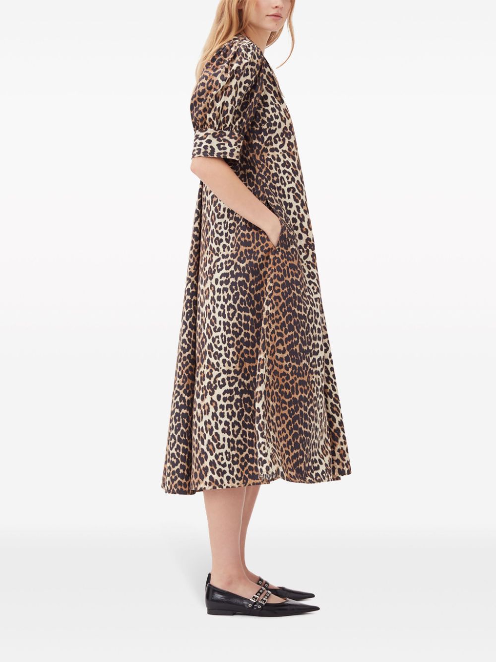 Ganni Women Organic Cotton Maxi Dress GANNI
