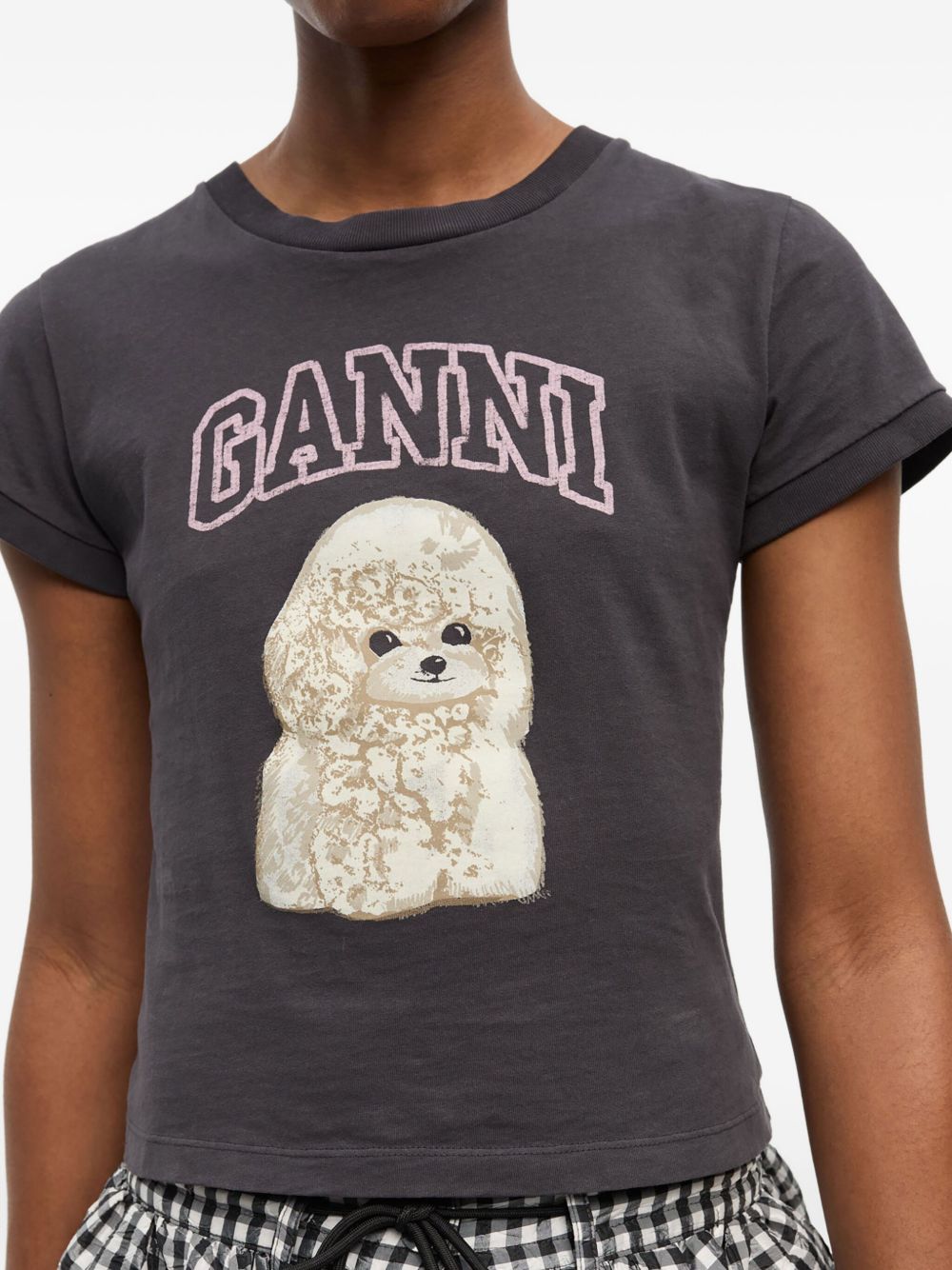 Ganni Women Poodle Organic Cotton T-Shirt GANNI
