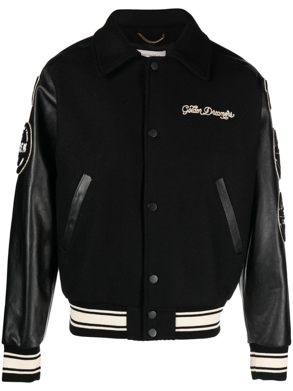 Golden Goose Men Wool And Leather Bomber Jacket GOLDEN GOOSE