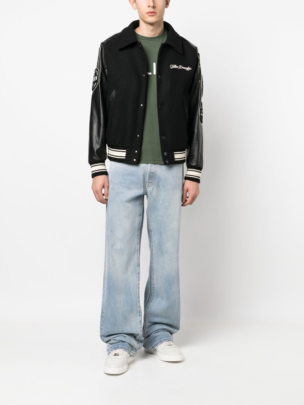 Golden Goose Men Wool And Leather Bomber Jacket GOLDEN GOOSE