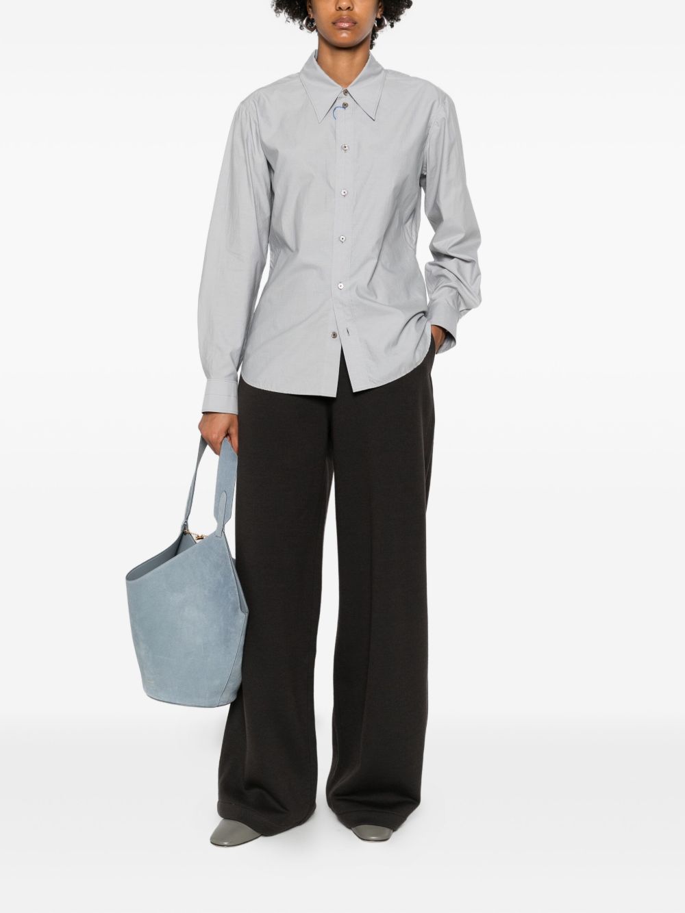 Lemaire Women Wool And Cotton Wide-Leg Trousers LEMAIRE